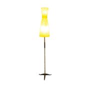 Mid-Century brass floor lamp with fiberglass shade, 1950 s, Germany