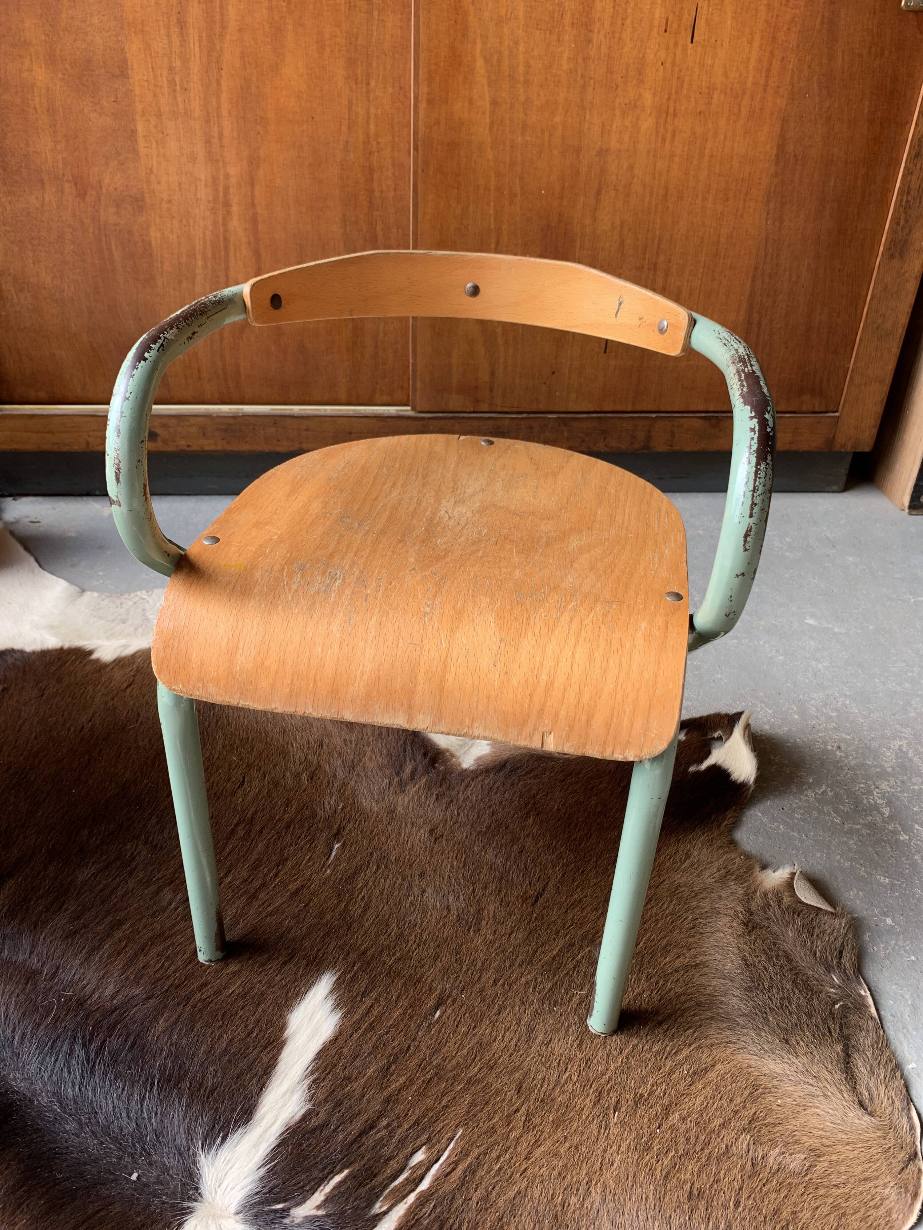Lot de 4 chaises enfant en bois & métal