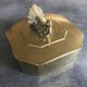 Box in solid brass octagon shape bird decoration 14,8cm
