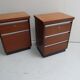 Mid century set of 2 mahogany filing cabinets