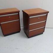 Mid century set of 2 mahogany filing cabinets