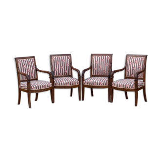 Suite of 4 Empire style armchairs
