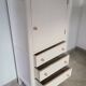 Vintage storage cabinet old Parisian furniture linen dresser white wood