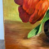 Large Table Bouquet of Flowers, Oil on Canvas, Signed Francine Dubo