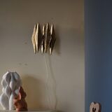 Brutalist wall lamp in brass by Svend Aage Holm Sørensen, 1960s.