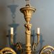 Bronze chandelier with ram's head motifs in the Louis XVI style, in the manner of Maison Jansen.