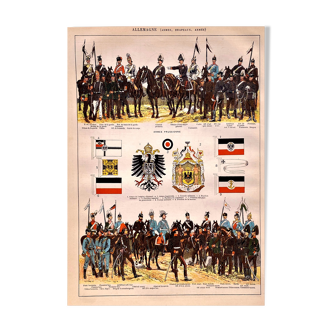 Lithograph Plate Germany armies 1897