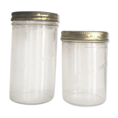 Two Jars Weiss glass and metal lid