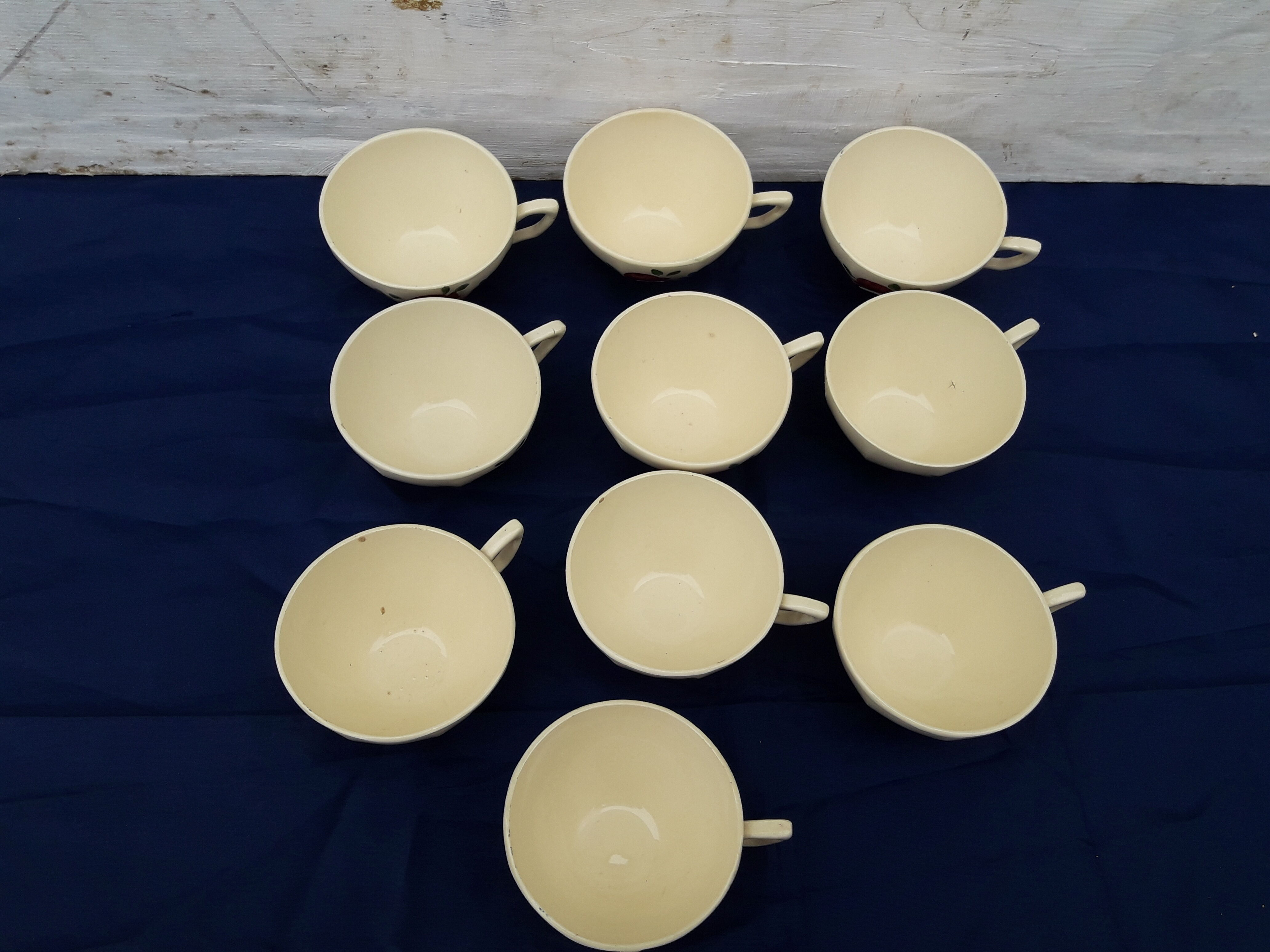 10 cups Digoin Sarreguemines model 9183 67 diam 8 cm