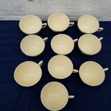 Set de 10 tasses en faïence de Digoin Sarreguemines  modèle 9183 67 diam 8 cm