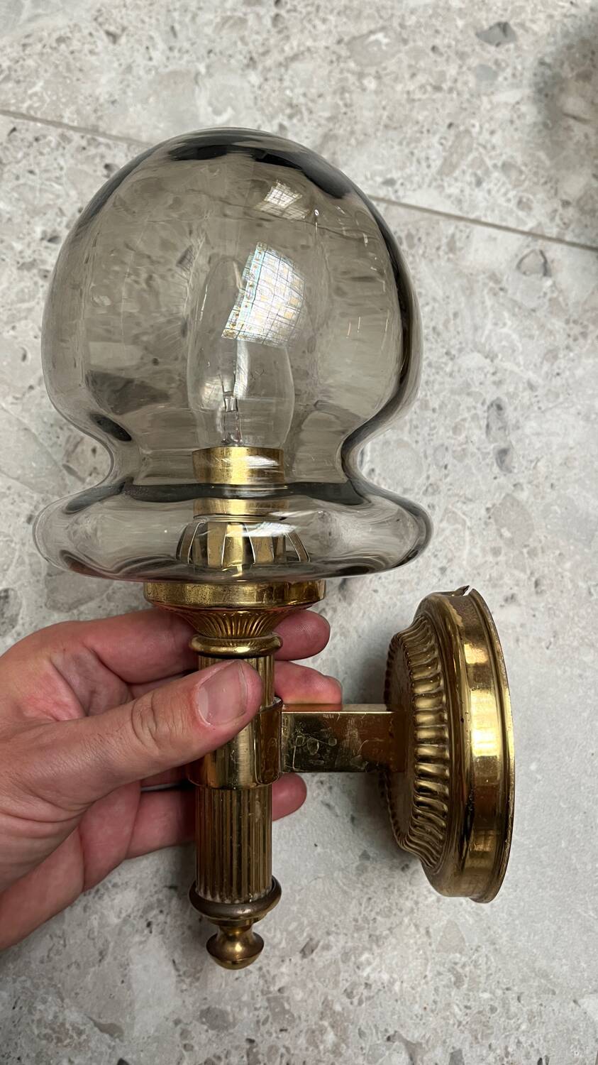 Pair of brass wall lights