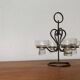 Bougeoir danois en métal et verre, années 1960