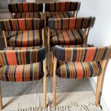Set of 6 Baumann gondola chairs, Stamped NF