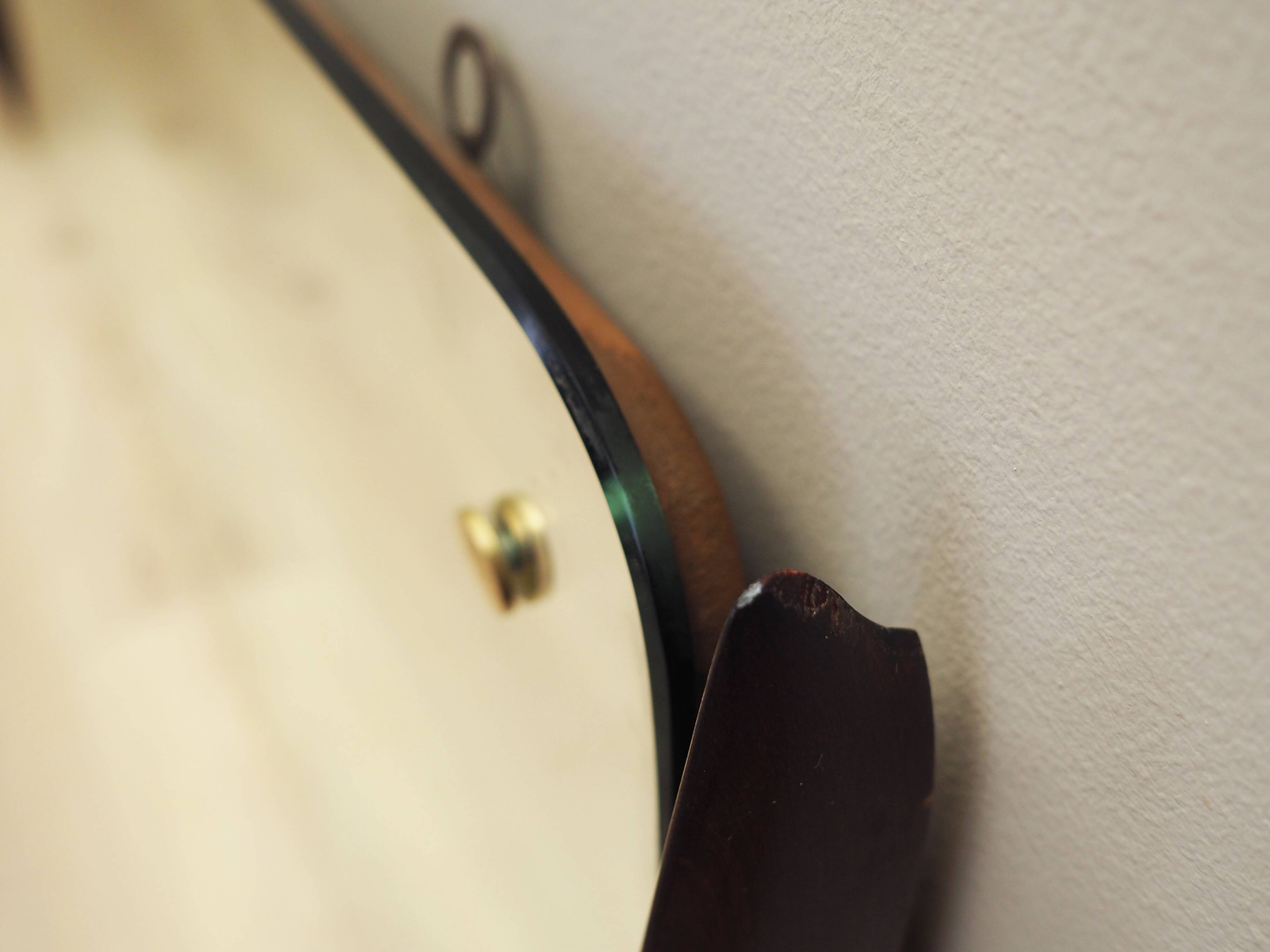 Mirror in mahogany frame, Italian design, 1970s, production: Italy