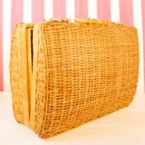 rectangular wicker suitcase