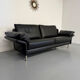 3-seater sofa Intertime I-Cielo black leather contemporary design
