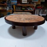 Round coffee table "Herbariums" by Roger Capron - 1960s/1970s - Vallauris