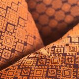 Burgundy and orange Kachin cushion cover (RIDA)
