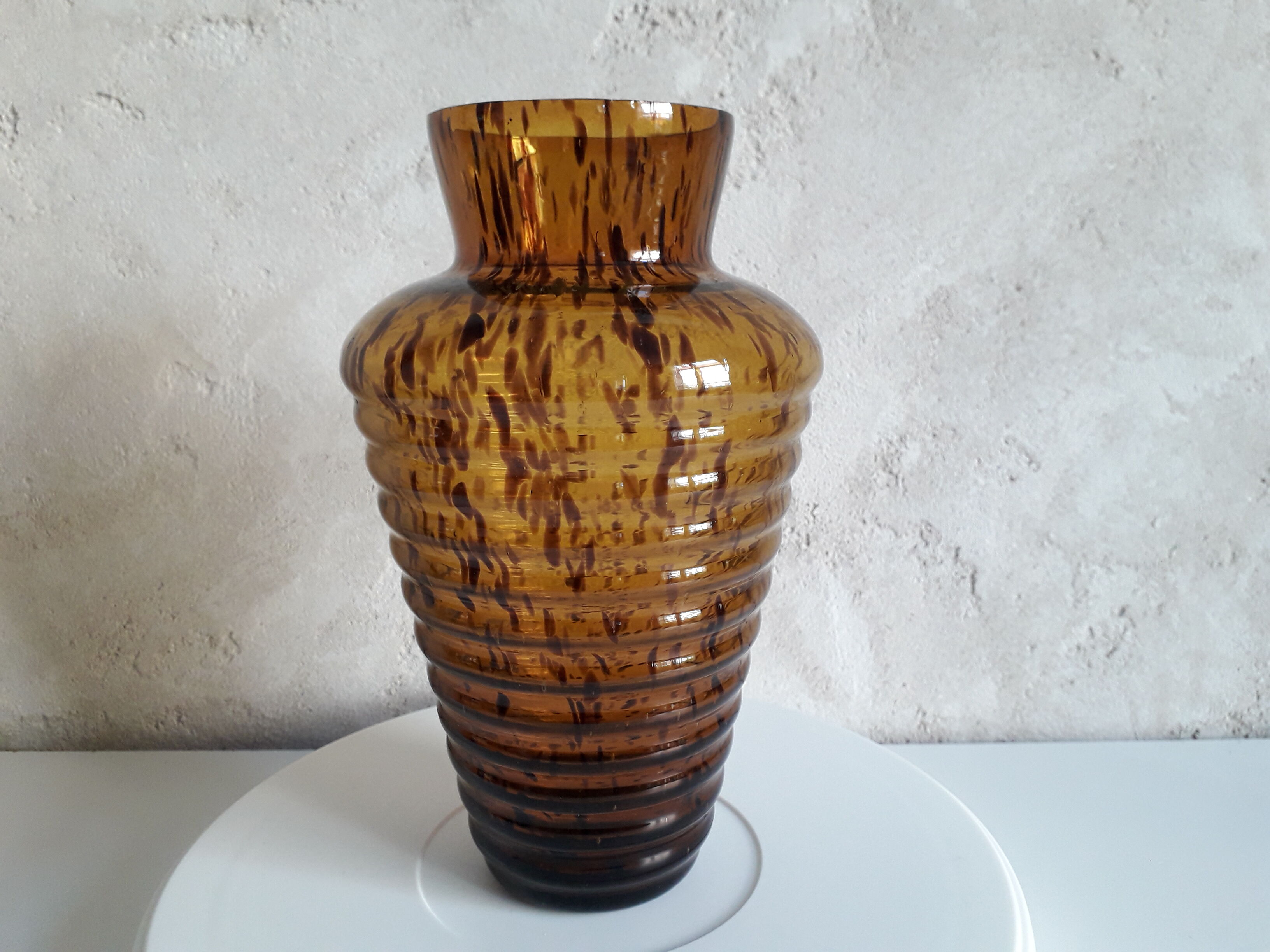 Vintage amber glass vase