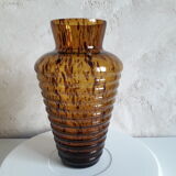 Vintage amber glass vase