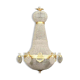 Lustre montgolfière empire en bronze et cristaux de verre