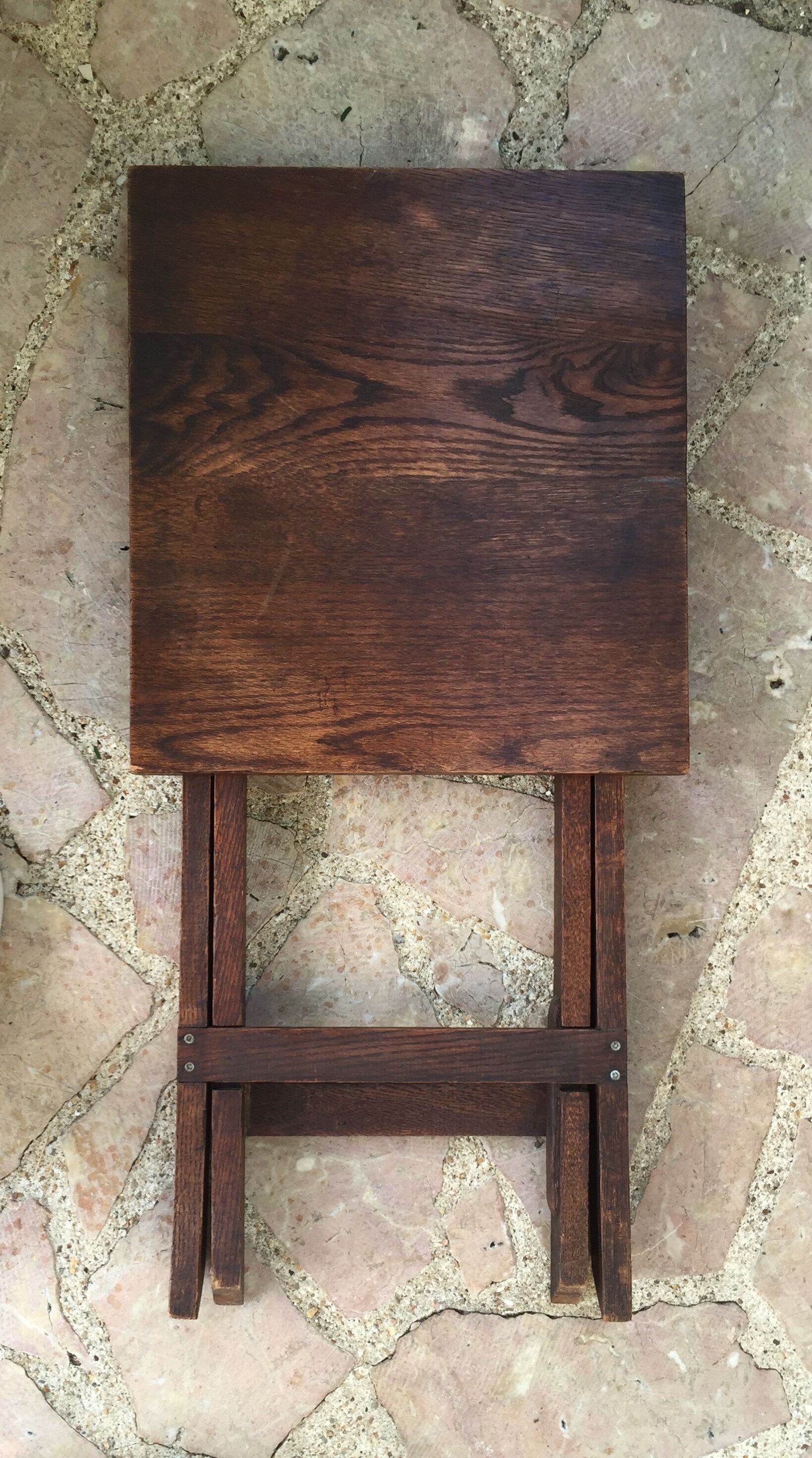 Old small table wooden folding