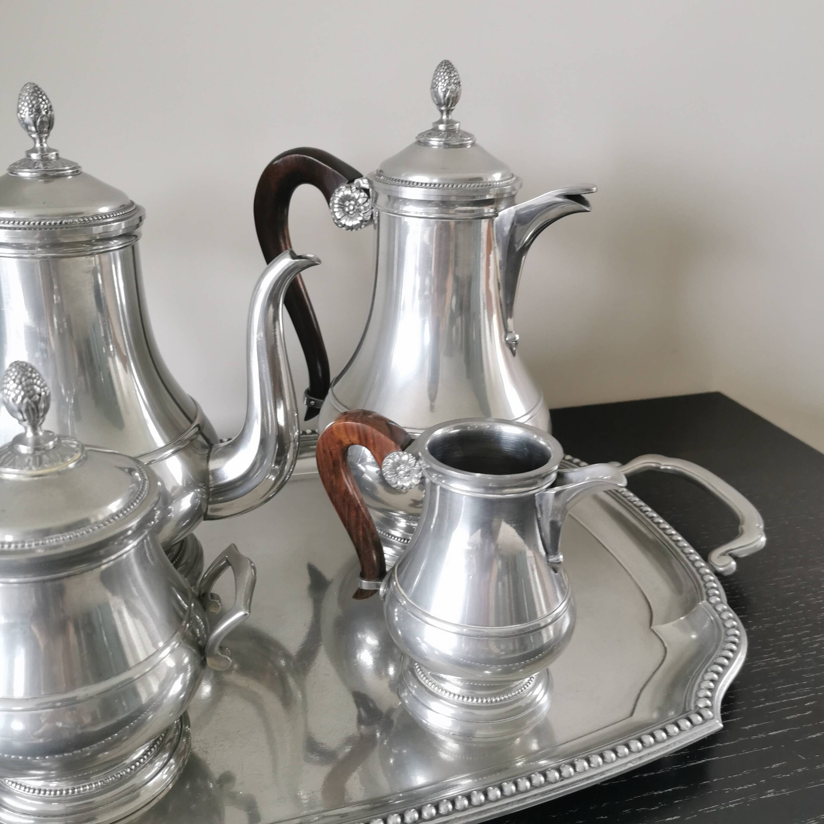 Ancien Service à Café Et Thé En étain Des Années 1920-1940, Parfait Pour Les Collectionneurs Vintage