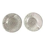 Set of 2 thick glass cups vintage