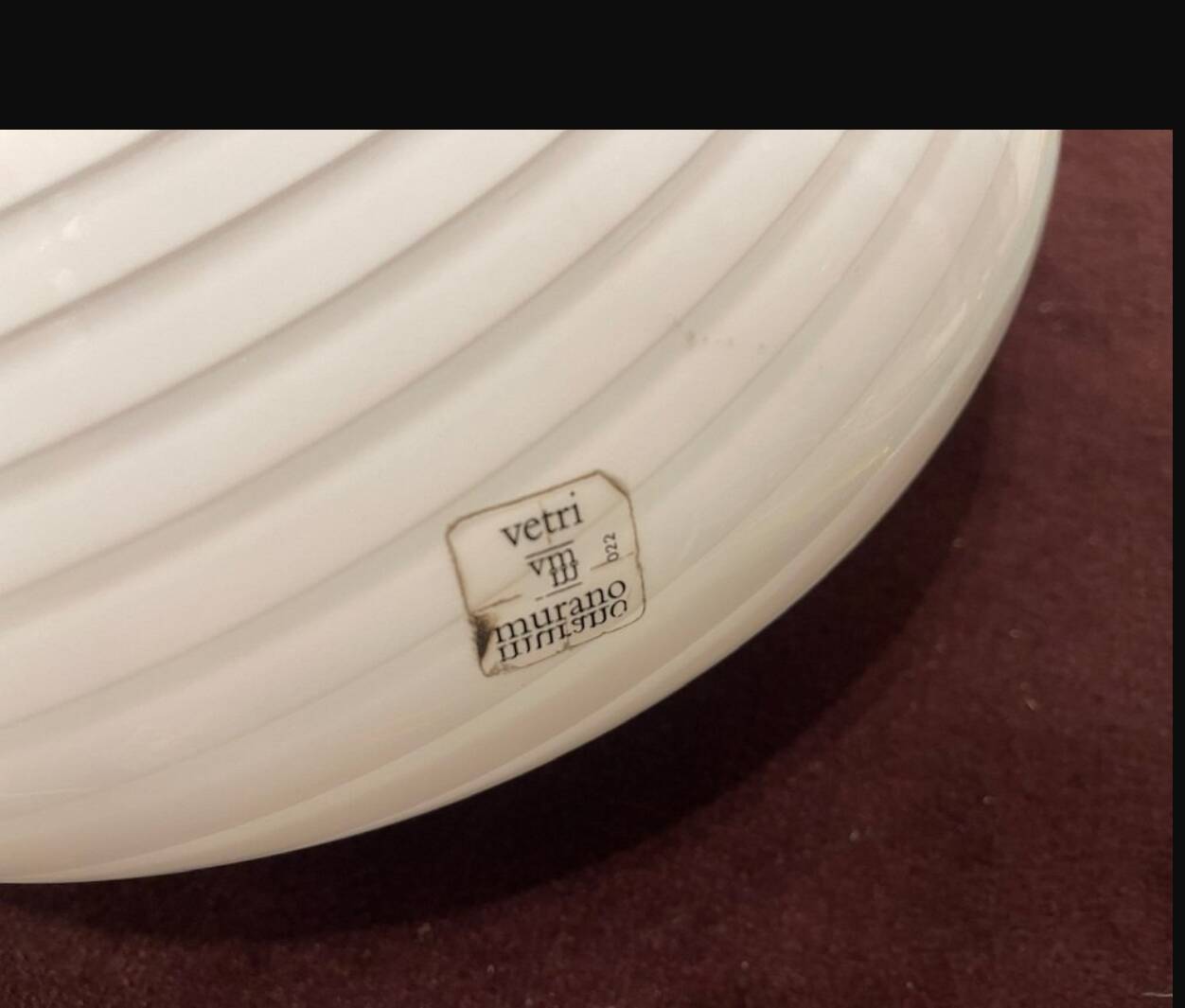 White Swirl Murano Glass Flushmount