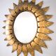"Sun Mirror" Spanish mirror from the 1960s, made of gold metal.