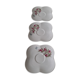 Trio of saucers porcelain with tulips