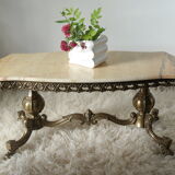 Brass and onyx coffee table