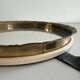 Round wall mirror with brass frame and leather hanger, 1960, Germany