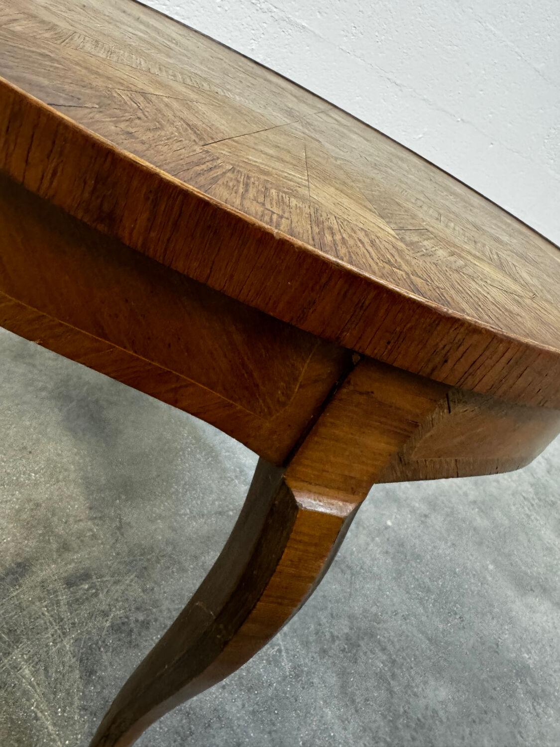 Marquetry wooden side table