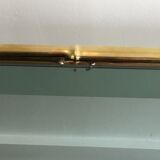 Coffee table brass tray of bluish glass