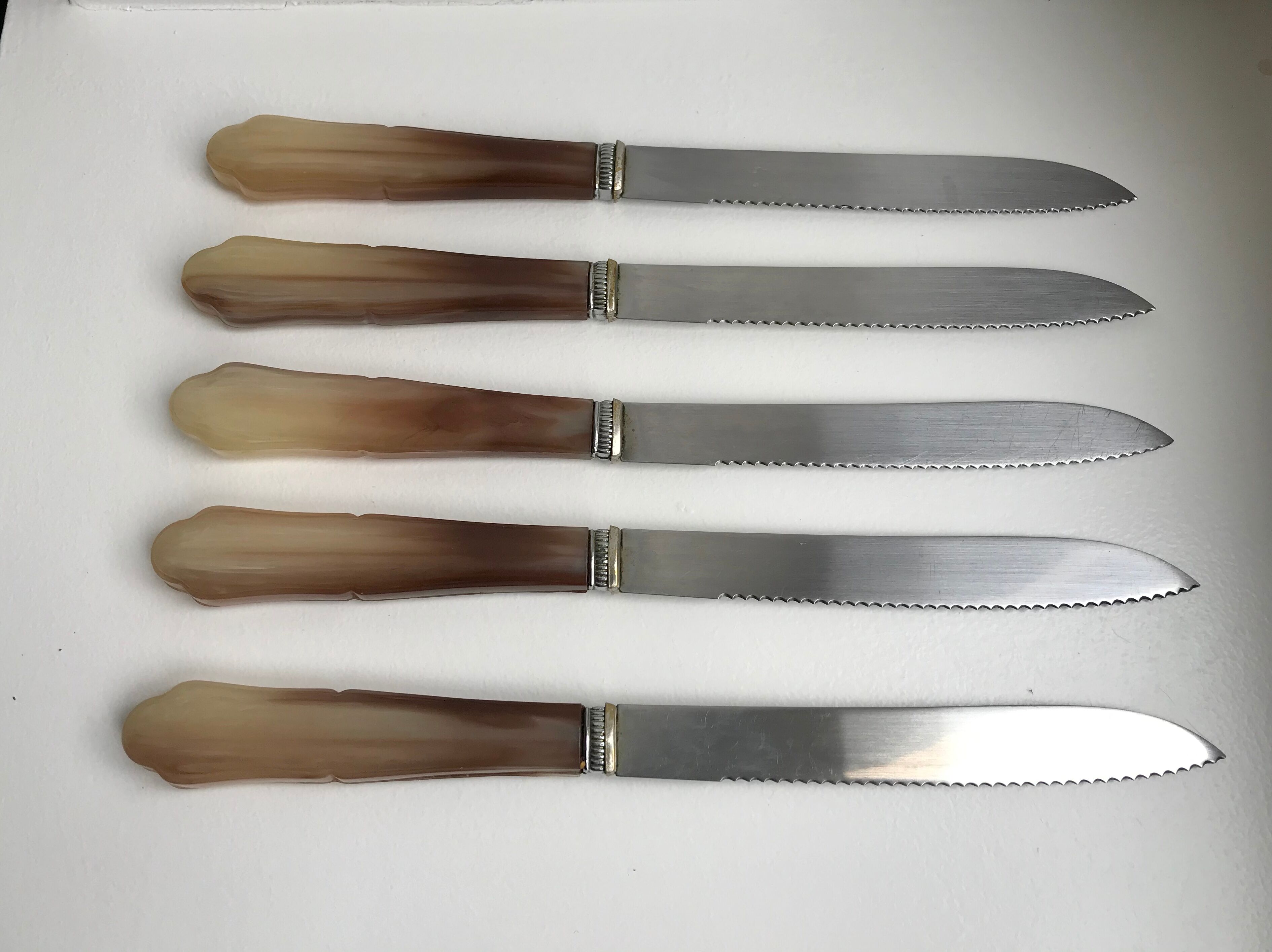 Set of 5 vintage tooth knives 70s