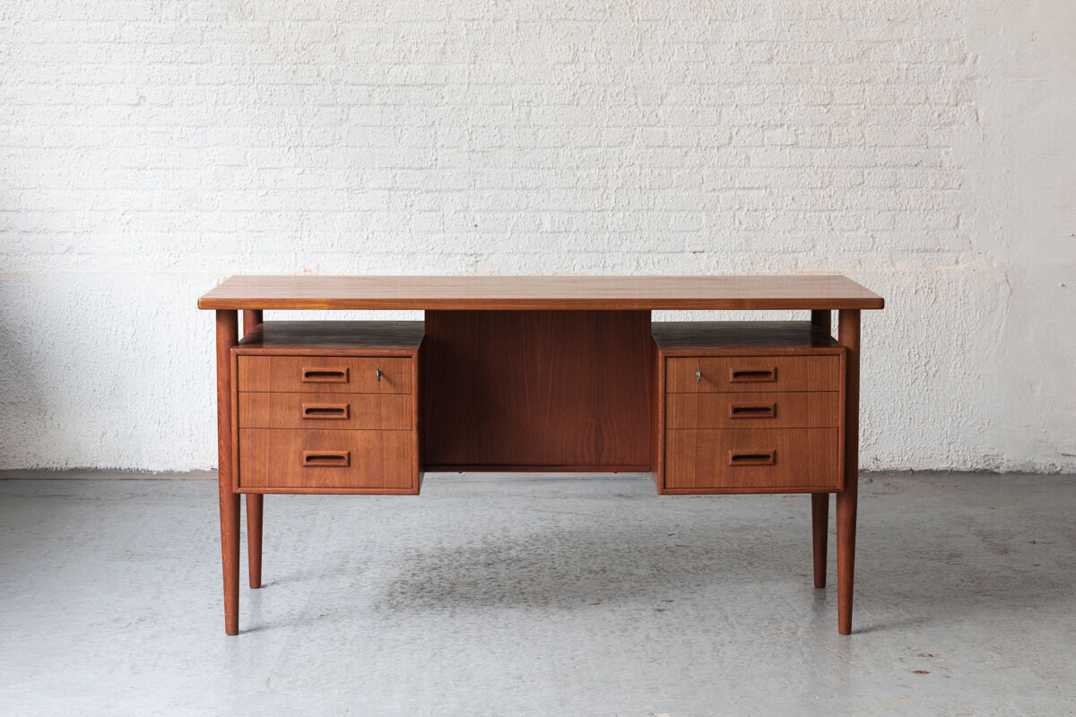 Freestanding writing desk in teak, Danish design, 1950s