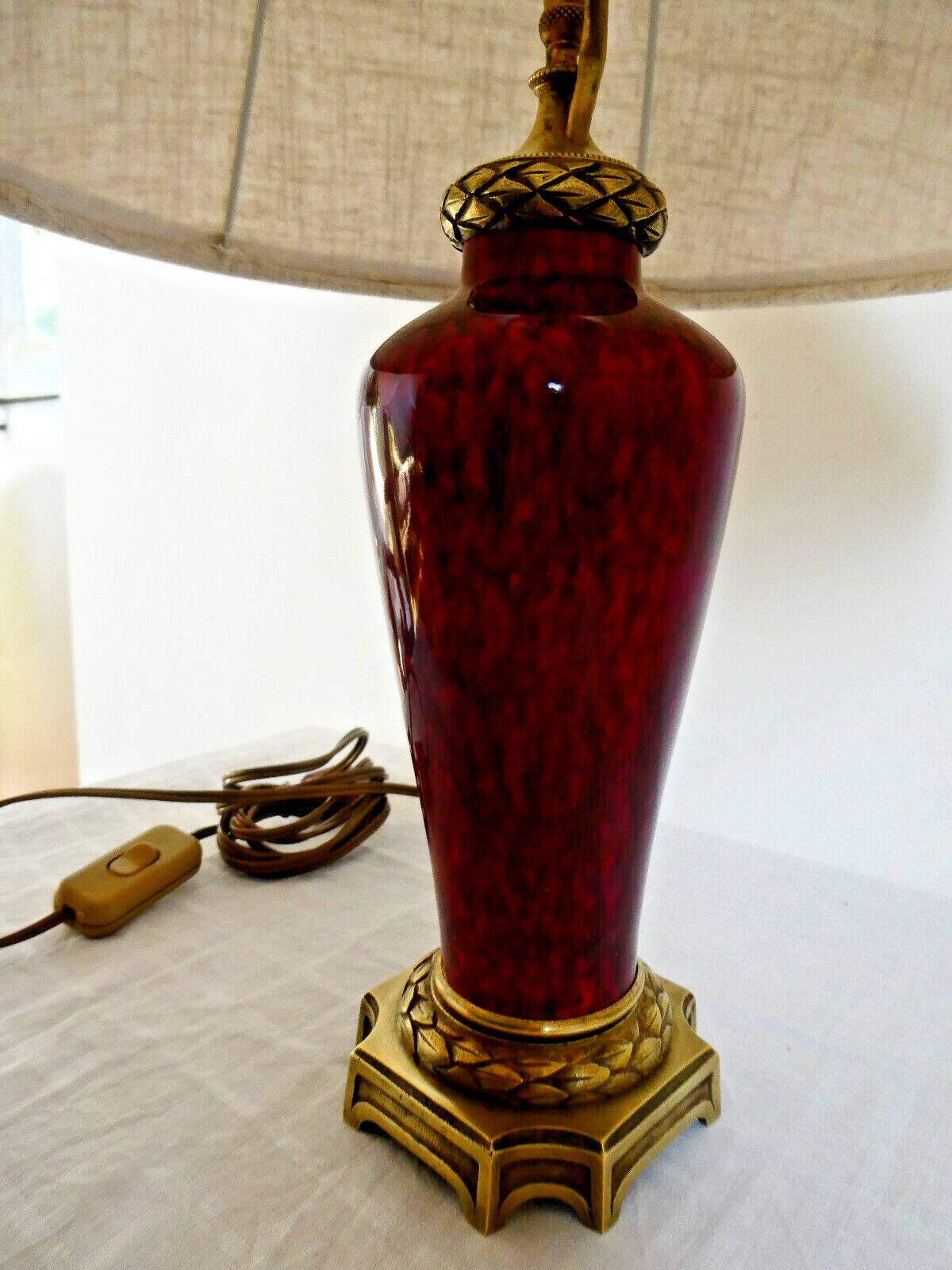Chinese oxblood porcelain lamp, empire style