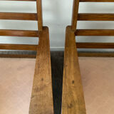 Pair of compass-legged armchairs, 1960s