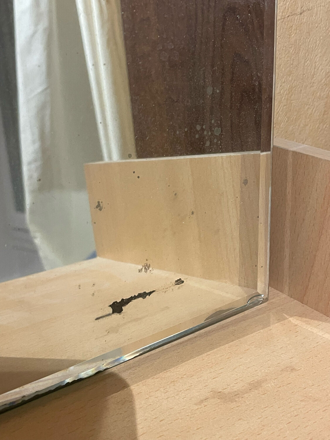 Old vintage beveled mirror 60x41cm