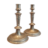 pair of brass candle holders 15
