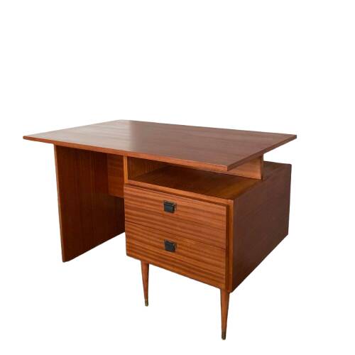 Bureau vintage en acajou, 1950, restauré