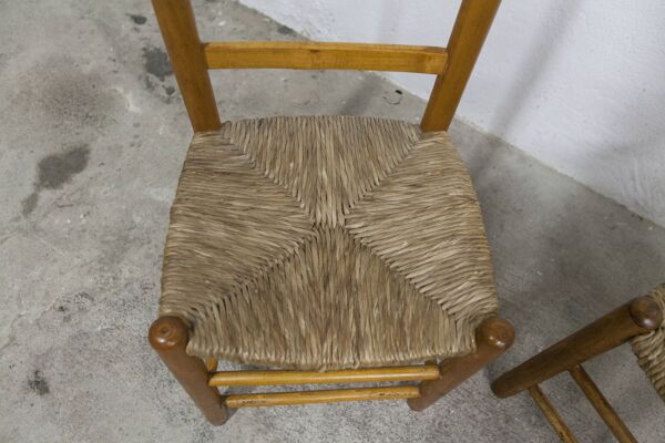 Paire chaises rustiques frêne massif