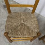 Pair of rustic chairs in solid ash