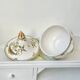 Covered candy jar signed M Malicorne, Moustiers decor