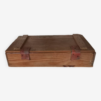 Old compartmentalized wooden box crate