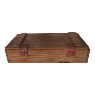 Old compartmentalized wooden box crate