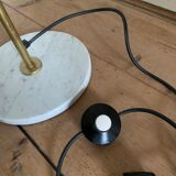 Italian mid century floor lamp brass & opal glass 1950