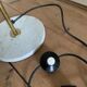 Italian mid century floor lamp brass & opal glass 1950