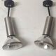 Wall lights - duo of articulated spots in chrome and black metal - 1970s